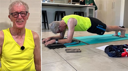 Oldest man to perform an abdominal plank holds it 10 times longer than he has to