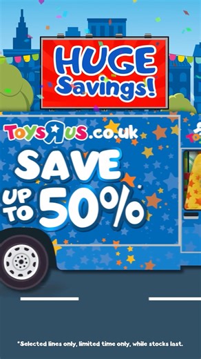 ✨ Say hello to HUGE savings at ToysRus! 🌟 Geoffrey is delivering up to 50% OFF on top toys and turning every day into an adventure! 🎁 🎈Let the playtime begin ➡️ https://bit.ly/HugeSavings2024 *Selected lines and limited time only while stock lasts. #toysrusuk #alwaysatoysruskid | Toys R Us UK