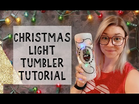 Christmas light tumbler tutorial with NO showing wires or battery pack
