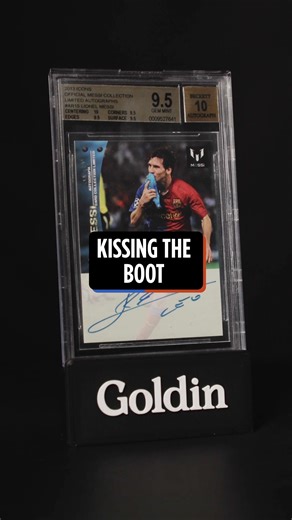 ⚽️😗 👟 🐐 Place your Bids now: https://bit.ly/46WuTyH This 2013 Icons Official Messi Collection Limited Autographs Lionel Messi Signed Card is one of four examples of this piece recorded at its tier—and the only copy to achieve True Gem or True Gem status—in BGS' census reporting. The Card features a PERFECT on-card Auto from Messi and is available in our July Elite! | Goldin