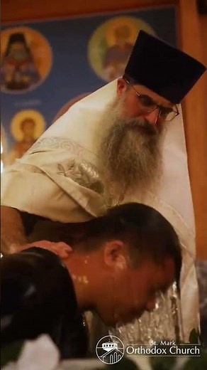 Orthodox Baptism by Full immersion of an adult. St. Mark Orthodox Parish USA.