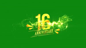 Download 16th Anniversary, Celebrate 16 Years Anniversary, Green Screen 16 Years Anniversary Text Animation, 16th Wedding Anniversary Videos for free