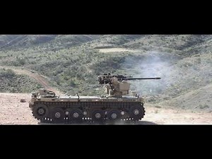 Autonomous Vehicle Fires the M230LF Bushmaster Chain Gun