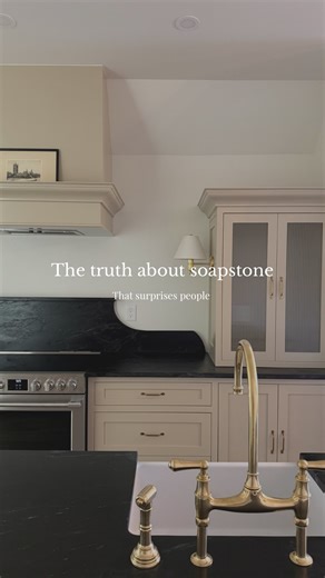 Derek & Marina Wiersma | Custom Home Builder on Instagram: "Soapstone naturally has this soft gray finish but with a little mineral oil it transforms into the moody black everyone falls in love with. The best part? You can control the look. • Want it lighter + chalkier? Skip the oil. • Want it rich + dark? Oil it occasionally."