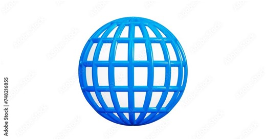 3D animation of the Internet icon. Internet connection and WiFi. 3D 4k animation in cartoon style, transparent background. Looped video of the planet's rotation.