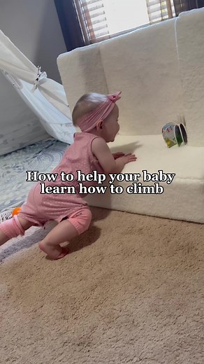 How to help your baby learn how to climb. Lay out cushions for them to explore and crawl over, if the cushions are too high, start with a thinner option, like a crib matress! Have fun! #momlife #baby #babytips #babyactivities #paisleyscorner #motherhood #happy #family #fun | Lily b Coco - Silly Miss Lily From Paisley's Corner