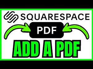 How To ADD A PDF To Squarespace Website (QUICK & EASY) 2026