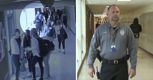 School Security Guard Makes Eye Contact With Student And Grabs Her Before It’s Too Late
