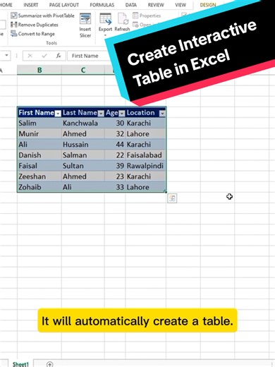 Table in Excel are a game-changer! 📊 In this 30-second video, learn how to quickly turn your data in to a table, interactive table even if you're a beginner! 👉 No more static visuals. 👉 Learn how to summarize & visualize data like a pro! 🔔 Subscribe to ExcelDailyProHacks for daily Excel shortcuts, tips, and productivity hacks! 💬 Drop a comment if you want a full tutorial on Tables too! #ExcelShorts ​ #PivotChart ​ #ExcelTips ​ #ExcelHacks ​ #ExcelForBeginners ​ #Productivity ​ #ExcelTricks 
