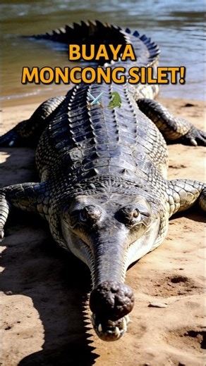 NOT JUST ANY CROCODILE! The Secret of the Gharial's Long Snout 🐊✨ #animalwonderz #Shorts