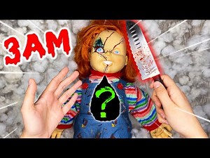 OMG CUTTING OPEN HAUNTED CHUCKY DOLL AT 3AM!! *WHAT'S INSIDE HAUNTED DOLL*
