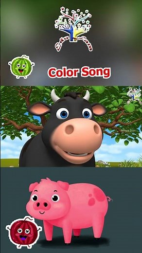 🎶 Pig, Cow & Rooster Color Song | Learn Colors with Farm Animals | Kids Songs & Nursery Rhymes