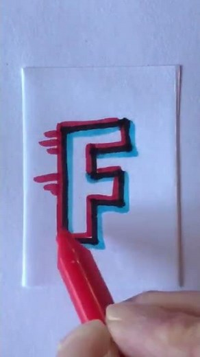 DRAWING GLITCH EFFECT LETTER F ✍️ | Quick And Easy Doodle Ideas | How To Draw Glitch Effect Letters
