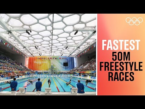 Top 10 Fastest 50m Freestyle times at the Olympics! | Top Moments