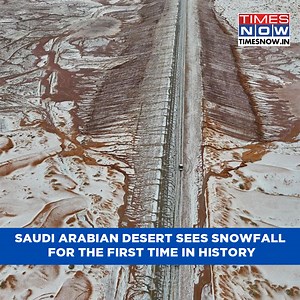 Snow Transforms Saudi Arabia's Al-Jawf, Bringing Unusual Winter, Storm Warnings #SaudiArabia #AlJawf | TIMES NOW