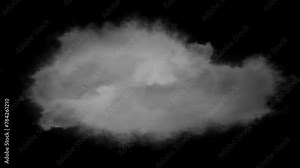 storm and dark lightning cloud animation with transparent background