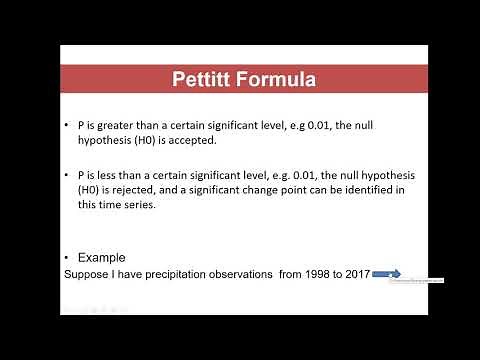 How to do Pettitt (Mann Whitney U Test) in XLSTAT for detection of change point in time series