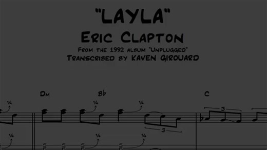Eric Clapton - Layla - Solo Transcription - TABS - Lesson-Tutorial