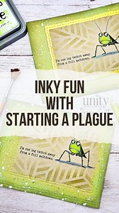 Feeling a little… twitchy? 😂🦗 We’re spotlighting Starting a Plague with Prismacolor pencil coloring a fun inky die-cut frame that makes the whole card pop. Snarky, cute, and SO satisfying to make! Shop the stamp see more inspo: https://unitystamp.co/72b791 #unitystampco #handmadecards #cardmaking #prismacolorpencils | Unity Stamp Company