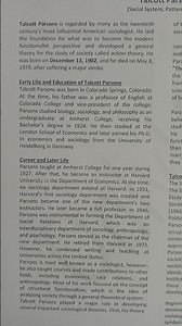 The Early Life of Talcott Parsons: Foundations of a Sociological Pioneer"