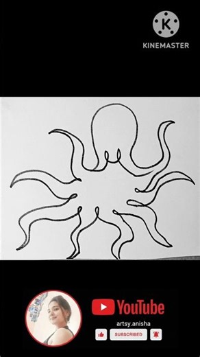 Minimal Octopus Line Art 🐙 | Easy Drawing