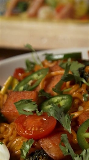 9.1K views · 121 reactions | What happens when SPAM® meets Nongshim® ramen join up for some stir fry? You get the ultimate comfort food that’s savory, spicy, colorful and so craveable. #SPAMxNongshim | SPAM | Facebook