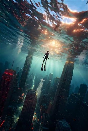 High Rise building under sea.