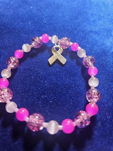 Cancer Awareness, Breast Cancer Bracelet W/ Charms. - Etsy