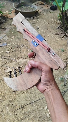 That's the POWER of Wooden Matchstick Gun 🔥#woodengun #diy #slingshot