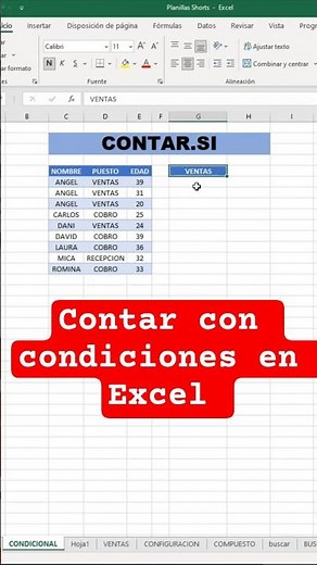 CONTAR con CONDICIONES en excel | FUNCION CONTAR.SI #contar #exceltips