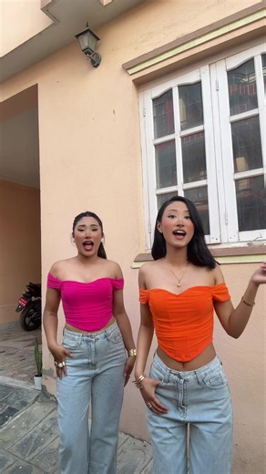 Light jeans and up shoulder ruched mesh top available❤️#foryoupage #fyp #dmfororder #open_limits_by_aaisha #summertops #summeroutfit #deliveryallovernepal🇳🇵