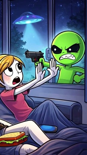 “Alien: Help Me! Stickman: Let Me Finish My Sandwich 😂👽🥪 #StickmanChronicles #Shorts