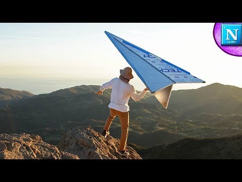 GIANT Paper Airplane off a HUGE Mountain