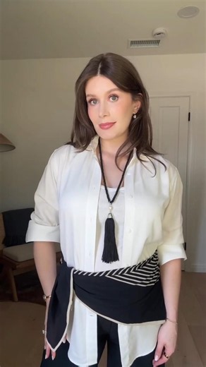 How to tie a #scarf around your waist #fashiontips #fashionhacks #styletips #newlook #design #viral