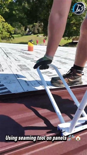 Rolling Out The Metal Roof 🏠🔴 #MetalRoofing #RoofInstall #Construction