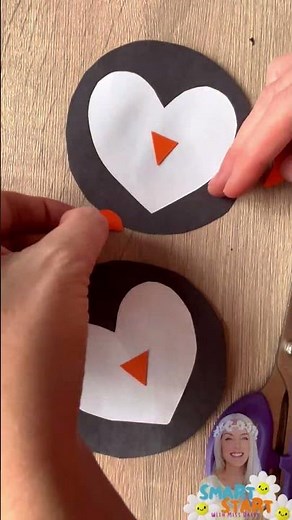 Easy Shape Penguin Craft for Kids | Heart Penguin DIY 🐧❄️