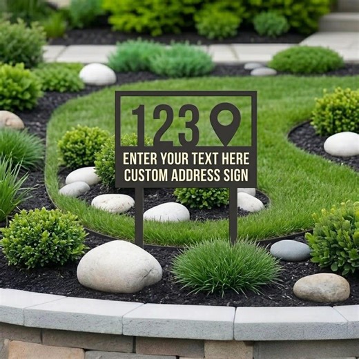 Custom Address Yard Sign, Personalized House Number Lawn Sign, Modern Outdoor Address Marker Decor Gift - Etsy