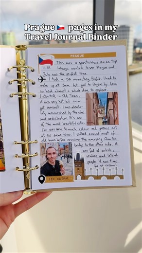Finished a few new spreads in my Travel Journal Binder. Journaling about my brief trip to Prague