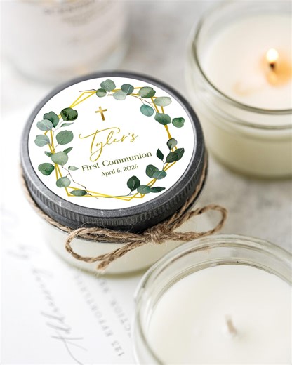 First Communion: 6pc Personalized Candle Gifts, Baptism Party Favors - Etsy
