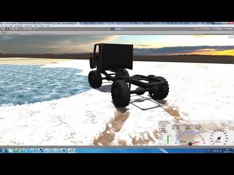 Unity Realistic Vehicle Physics - Real Time Terrain Deformation Test 7