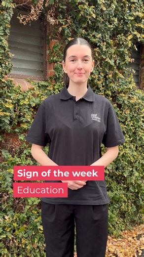 Auslan Sign of the Week is all about learning and discovery. Education 🎓 Every sign we learn is a step towards greater inclusion and understanding. Want more Auslan learning tools? 📚 Explore here: https://www.deafchildrenaustralia.org.au/resource-2/ #AuslanWordOfTheWeek #AuslanForEveryone #DeafChildrenAustralia #LearnAuslan #InclusiveCommunication #AuslanLearning | Deaf Children Australia