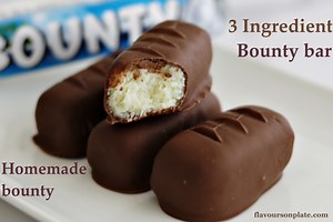 Bounty recipe | Easy No-Bake Coconut Bounty bars - Flavours on Plate