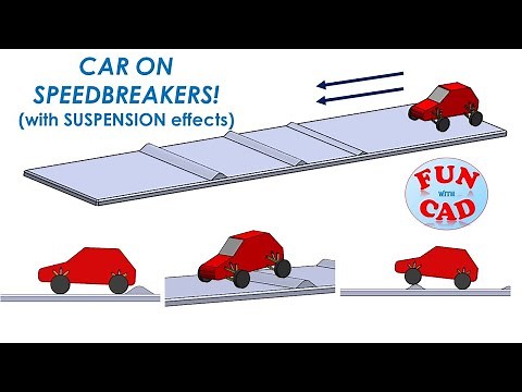 Rolling CAR on Speed-breakers with suspension effects | SolidWORKS Assembly | Animation Tutorial