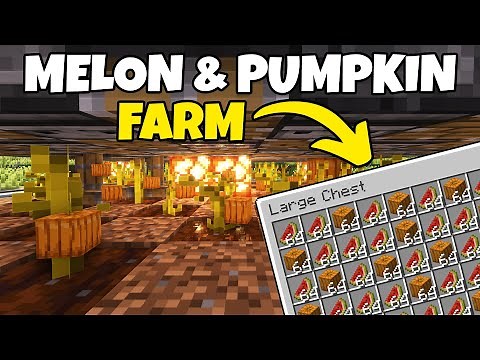 Ultimate Fully Automatic Easy Melon and Pumpkin Farm in Minecraft