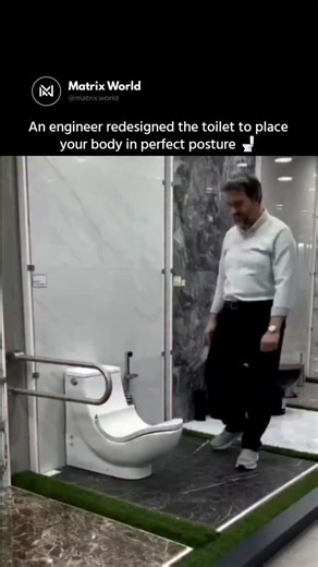 Matrix World on Instagram: "An engineer rethought the modern toilet and found the real issue wasn’t design — it was posture 🚽🧠 Sitting at a 90° angle isn’t how the human body evolved to function. Elevating the feet shifts the body into a natural squat position, straightening the rectum and reducing strain. Backed by anatomy and studies, this simple change improves comfort and makes bowel movements easier — no gimmicks, just smart design rooted in biology. Follow @matrix.world Credit: @seycanya