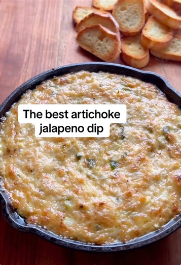 It’s just a really good artichoke dip — simple ingredients, big flavor, and a jalapeño kick because it felt right for Super Bowl Sunday. Fair warning: you will not be able to stop eating it. Broil 4 jalapeños until blistered, then let them steam, peel, deseed, and chop. In a food processor, pulse 1 cup mayo, one 14-oz can artichoke hearts (drained), 1 cup grated parmesan, 3 cloves garlic, 1 tablespoon lemon juice, ½ teaspoon black pepper, and ¼ teaspoon salt until chunky. Stir in the jalapeños, 