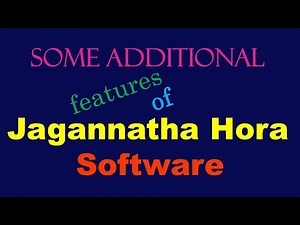 Some Additional Features of Jagannatha Hora Software