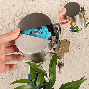 Outdoor Faucet Spigot Lock with Metallic Stainless Steel Gate Valve Lock Protecting Water from Use