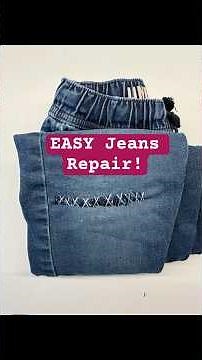 EASY Jeans Repair with Japanese Sashiko Vibes! No sewing Machine needed!