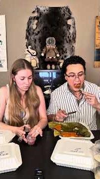 Trying Peruvian food